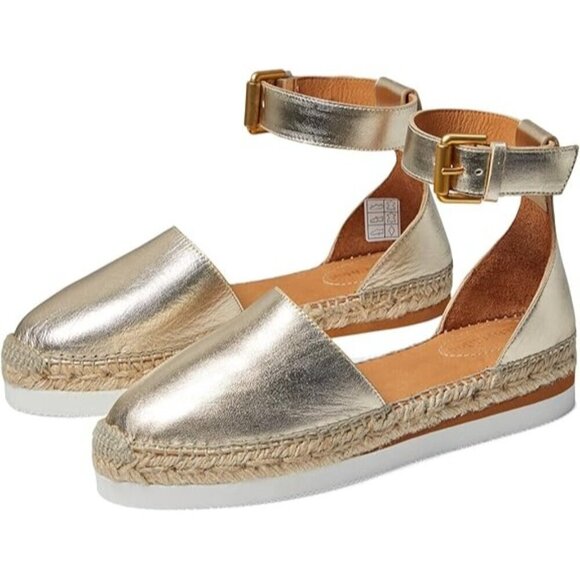 See By Chloe Shoes - NIB See by Chloe Lamb Glyn Flat Light Gold Espadrilles Leather EU 40 US 9.5